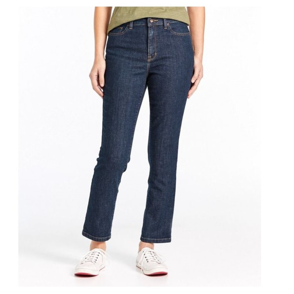 NWT Lands End Womens Low Rise Ankle Jeans Deep Blue Size 8 29/30W $80 KK128